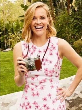 Draper James White Dress with Pink Floral Print